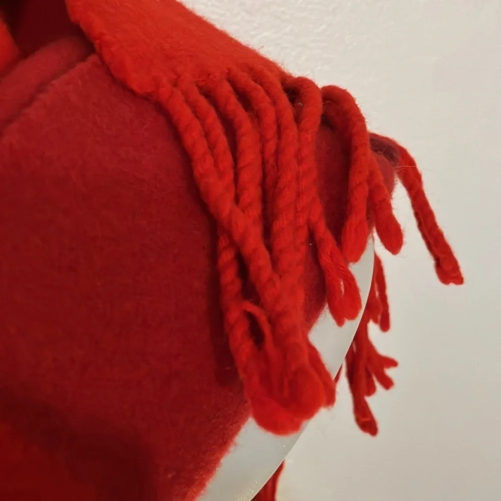Burberry Marino wool and Cashmere scarf made in Scotland red stripes luxury